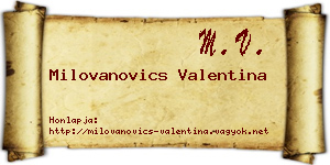 Milovanovics Valentina névjegykártya